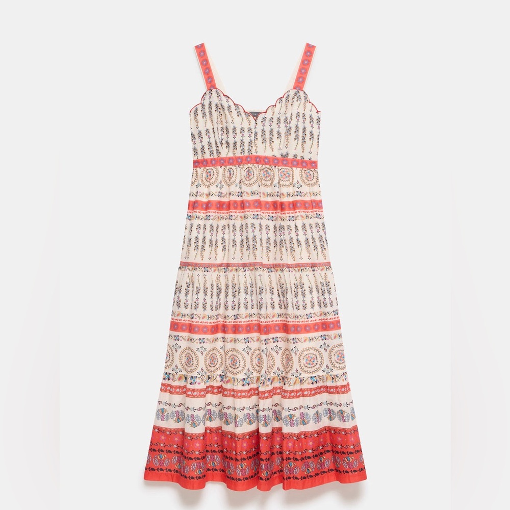 Great Condition Red and White Floral Pattern Boho Maxi Dress Women’s Medium Sz 8